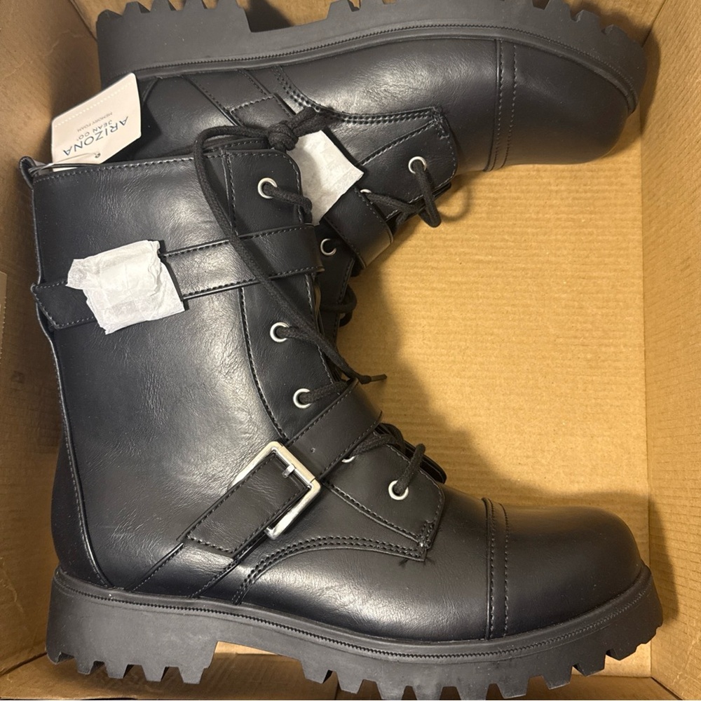 Arizona Jean Co Womens Fleet Block Heel Combat Boots Size 9 NEW